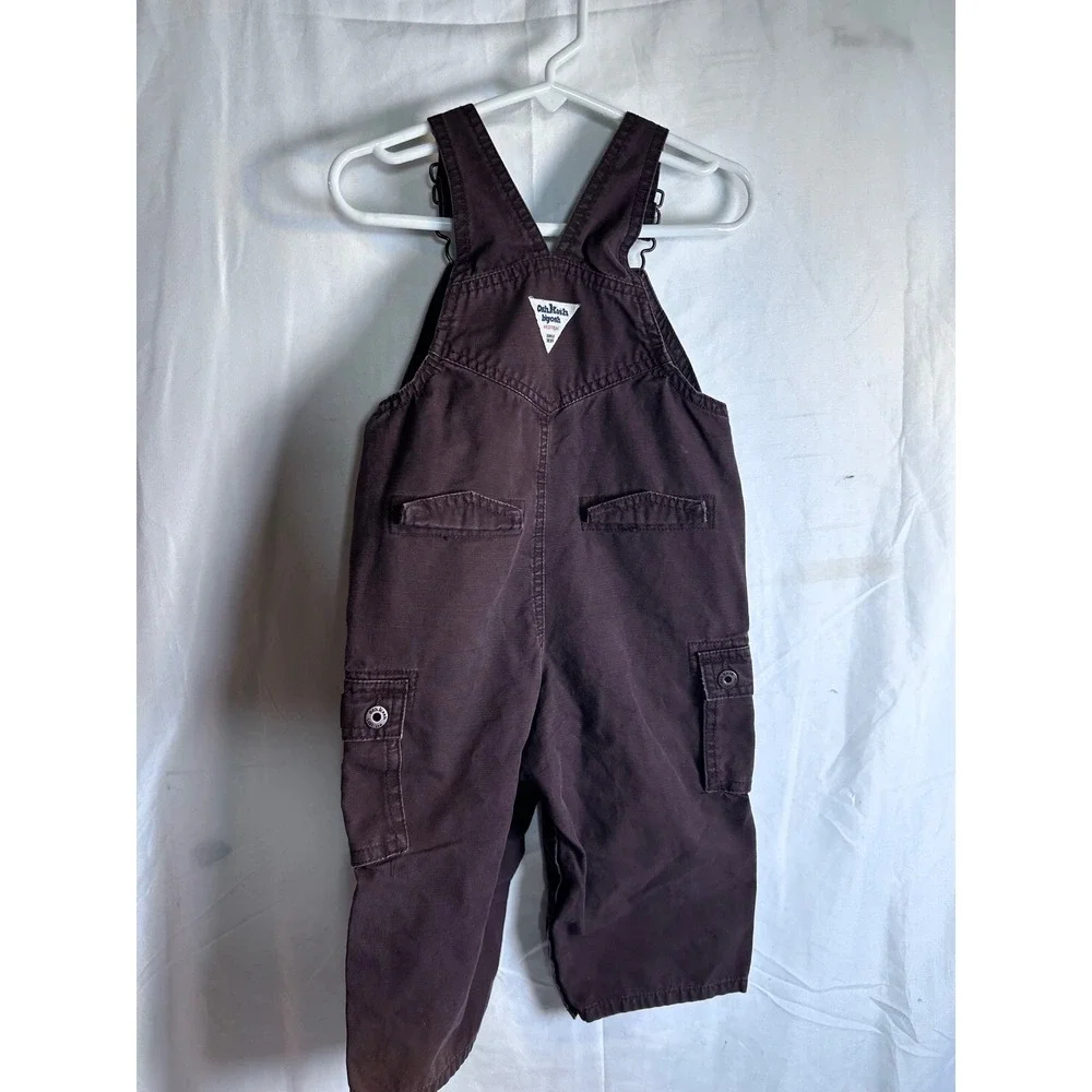 OshKosh B'gosh Cargo Overalls 18 Mos Brown Ripstop Vestbak Kids
